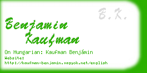 benjamin kaufman business card